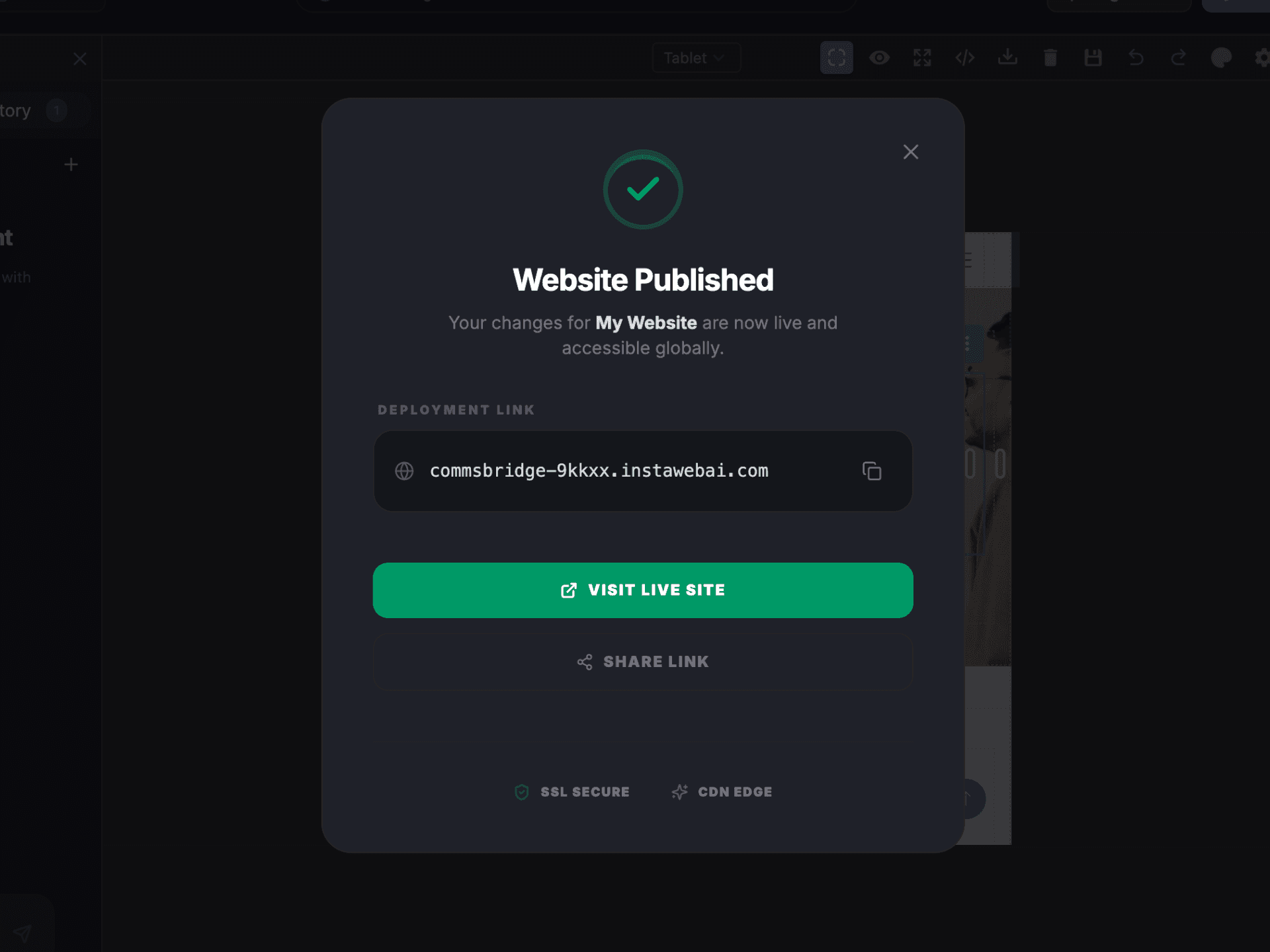 Live Published Website