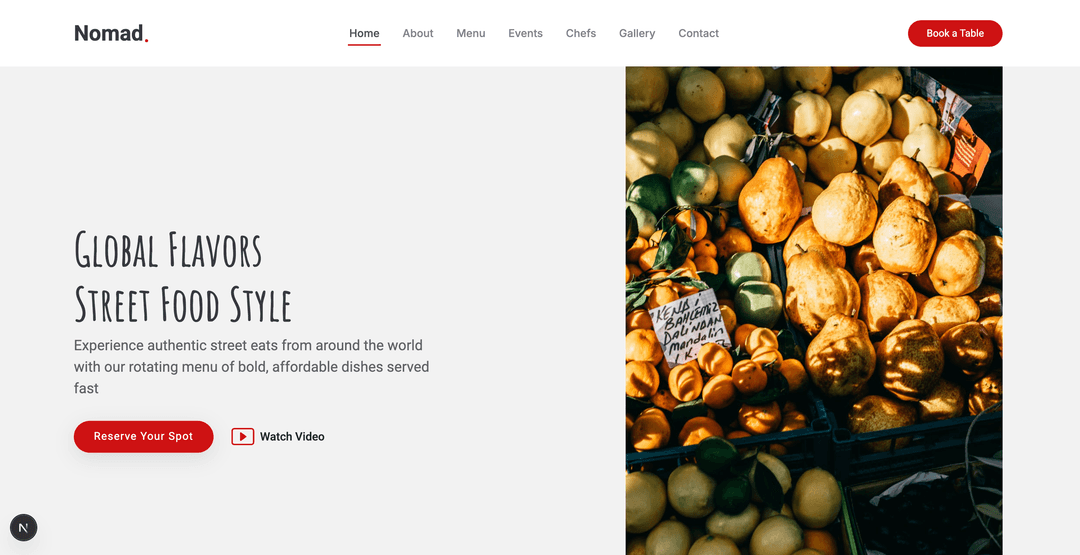 Website template example 7